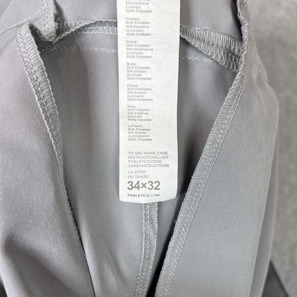 Fabletics Pants Mens 34x32 (Fits 36x30) Grey The Only Pant Performance Chino - Picture 11 of 11